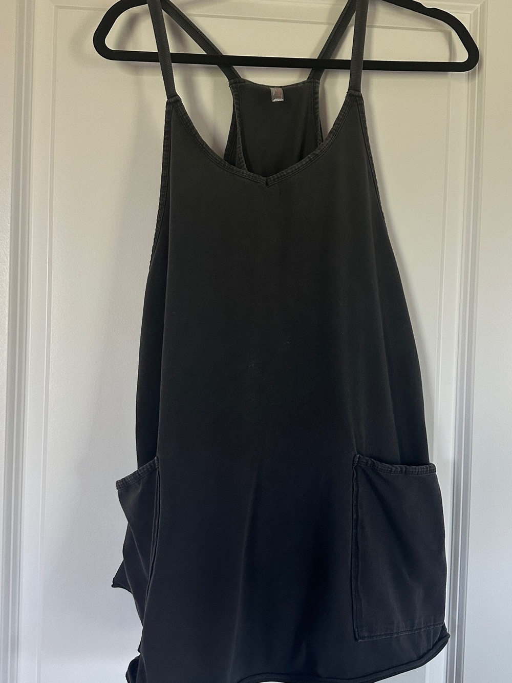 Free People Black Racerback Tank with Front Utility Pockets